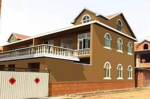 在農(nóng)村小別墅用真石漆裝修外墻，效果圖美絕了